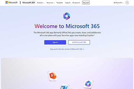Microsoft Office website in 2024