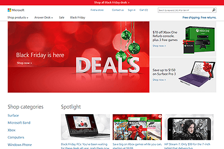 Microsoft Store website in 2014
