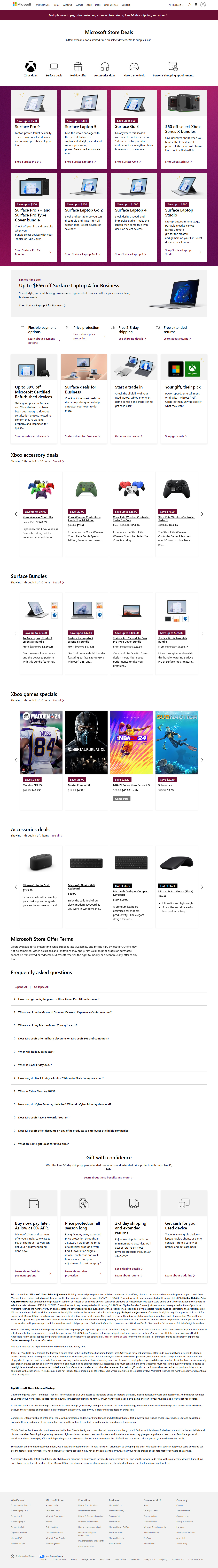 Microsoft Store website in 2023
