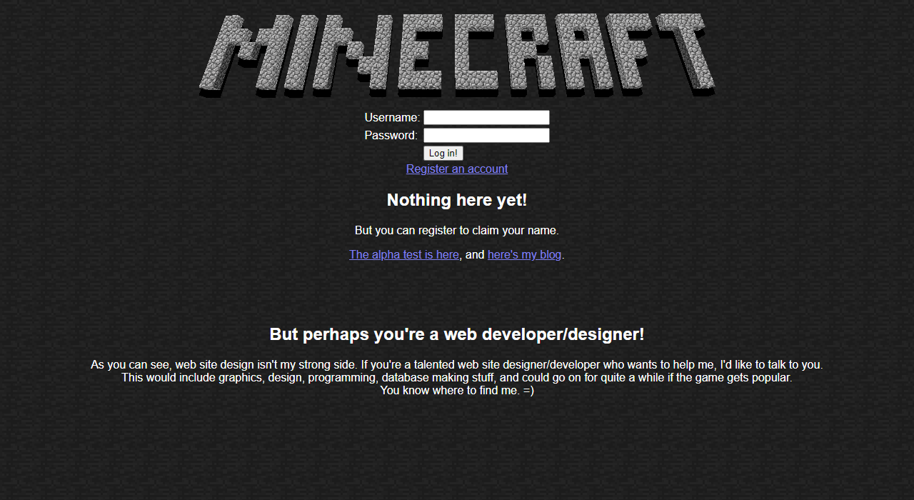 Minecraft in 2009
