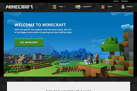 Minecraft website in 2021