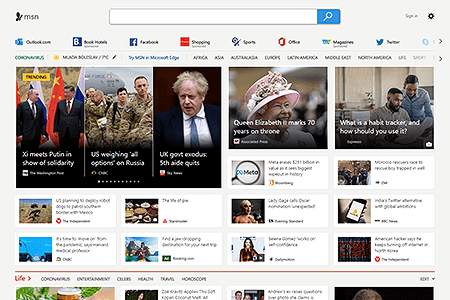 MSN website in 2022