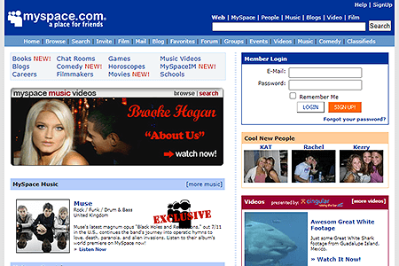 MySpace website in 2006