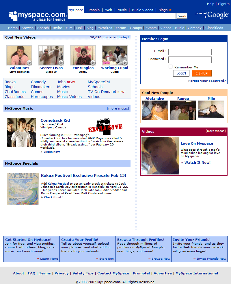 MySpace in 2007