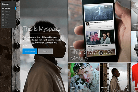 MySpace website in 2013