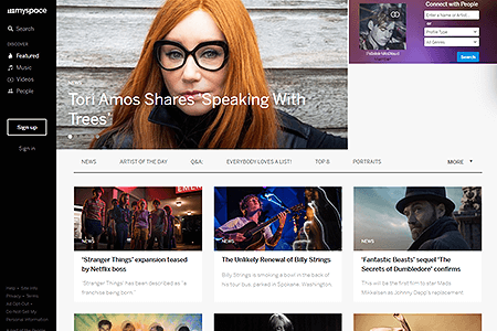 MySpace website in 2021