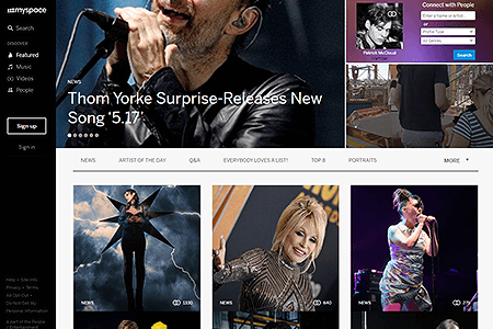 MySpace website in 2024