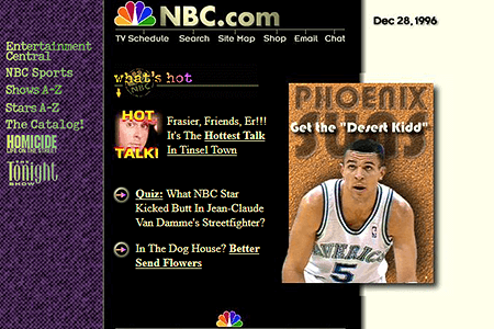 NBC website in 1996