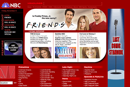 NBC website in 2003