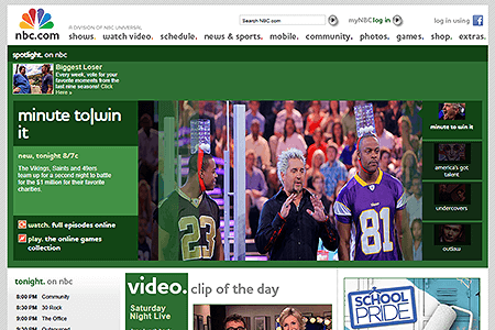 NBC website in 2010