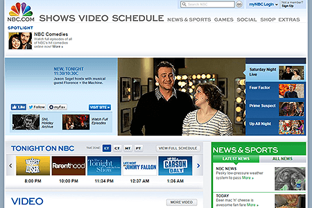 NBC website in 2011