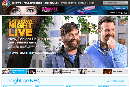 NBC website in 2013