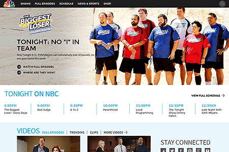 NBC website in 2014