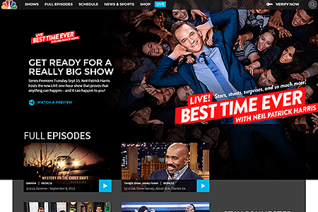 NBC website in 2015