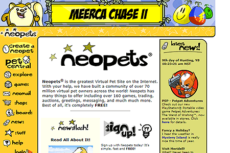 Neopets website in 2006
