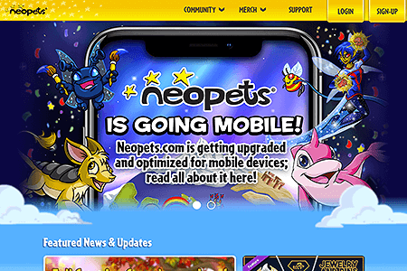 Neopets website in 2021