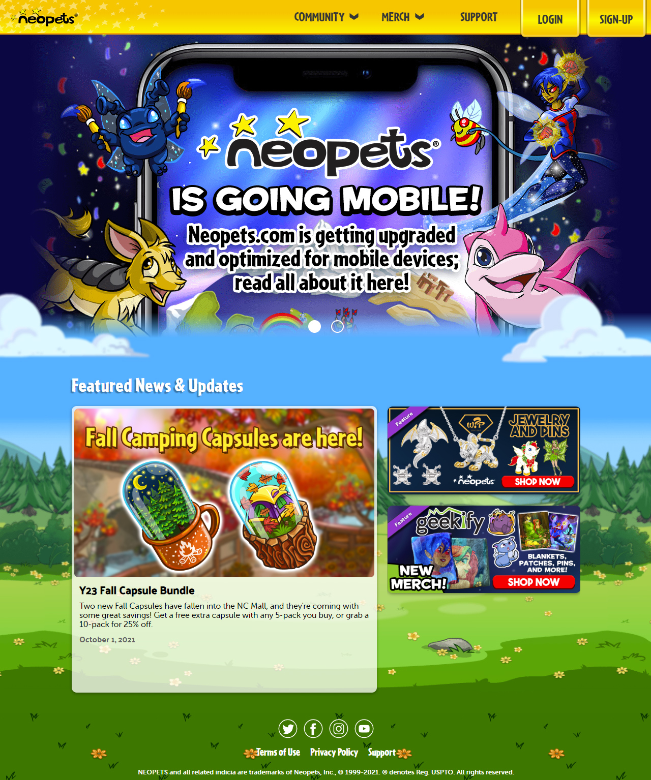 Neopets website in 2021