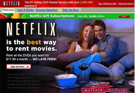 Netflix website in 2004