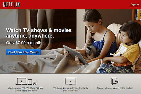 Netflix website in 2013
