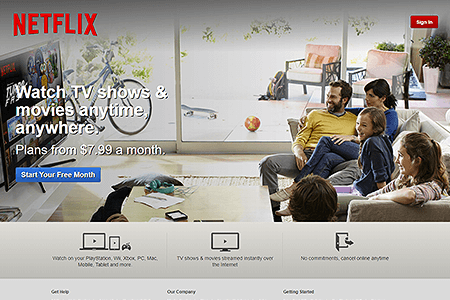 Netflix website in 2014