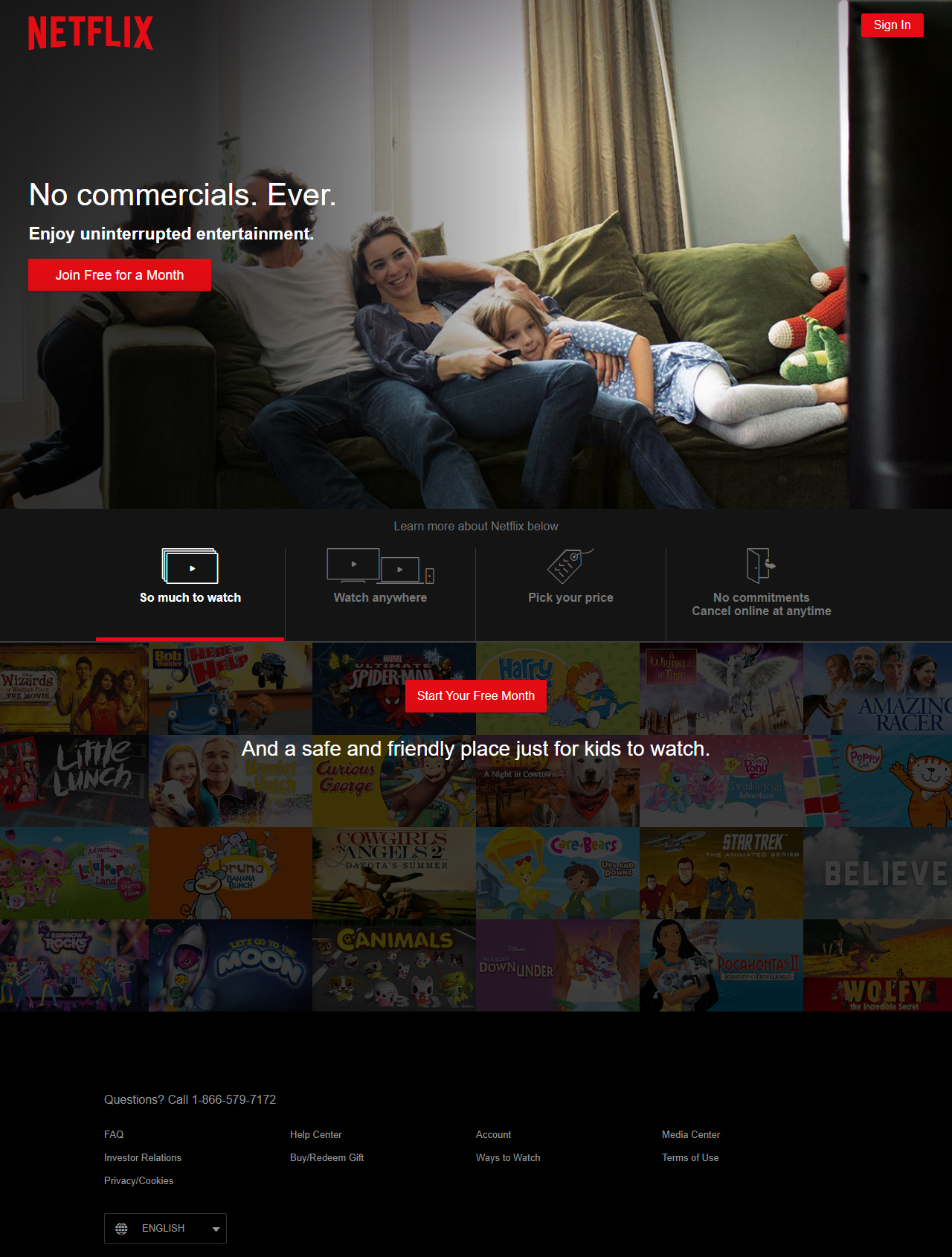 Netflix website in 2015