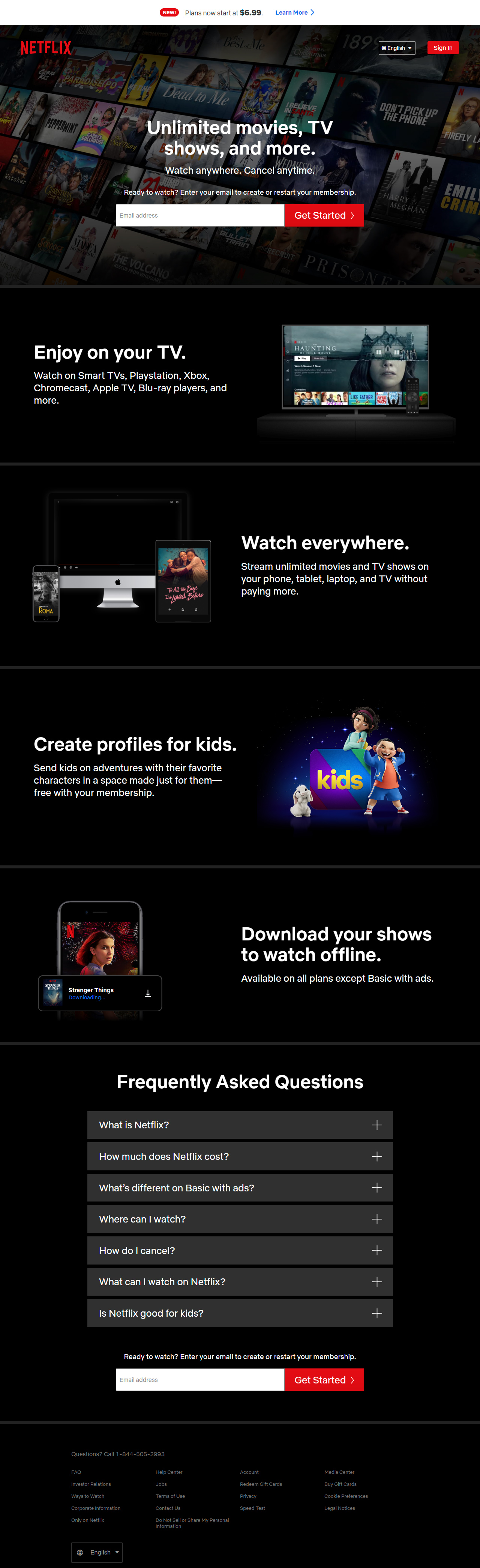 Netflix website in 2022