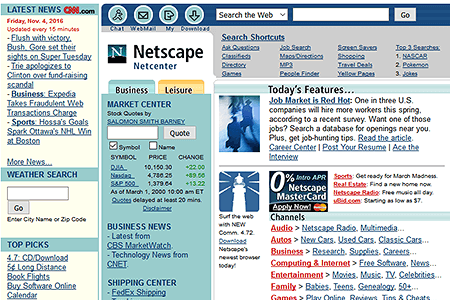 Netscape website in 2000