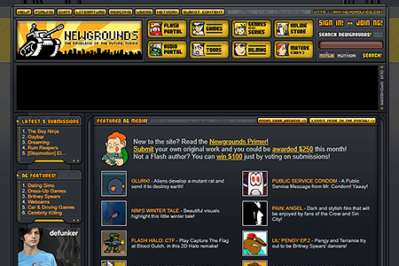 Newgrounds website in 2005