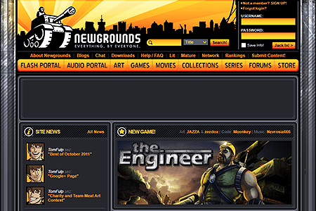 Newgrounds website in 2011