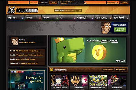 Newgrounds website in 2014