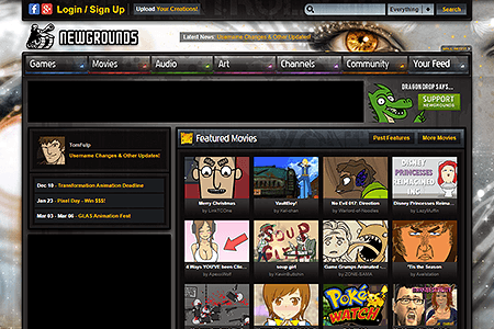 Newgrounds website in 2015