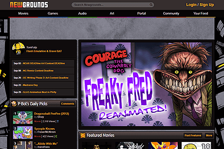 Newgrounds website in 2019