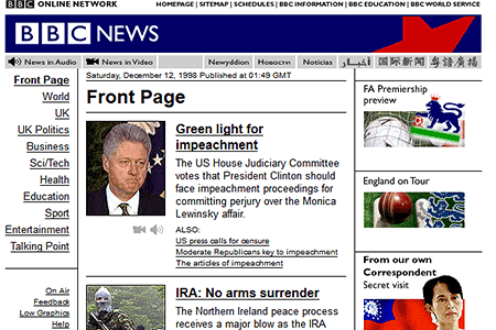 BBC News website in 1998
