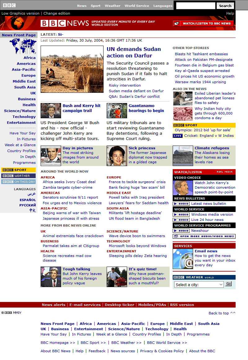 BBC News website in 2004