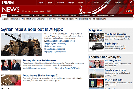 BBC News website in 2012