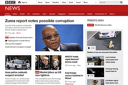 BBC News website in 2016