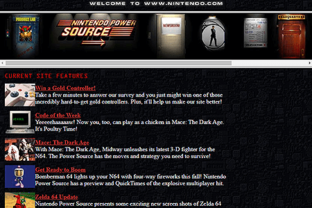 Nintendo website in 1997