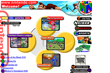 Nintendo website in 2000