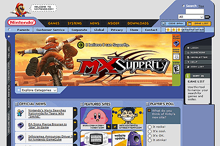 Nintendo website in 2002