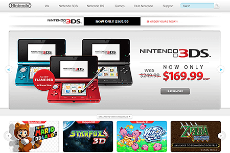 Nintendo website in 2011