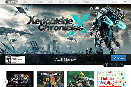 Nintendo website in 2015