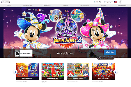 Nintendo website in 2016