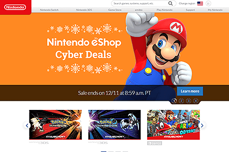 Nintendo website in 2017