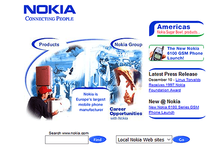 Nokia website in 1997