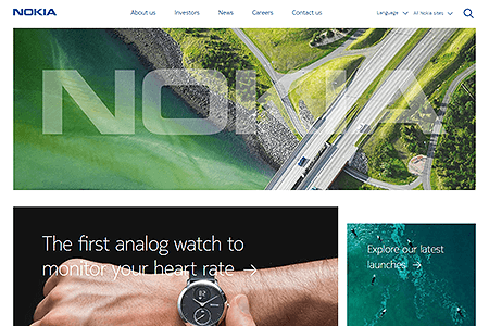 Nokia website in 2016