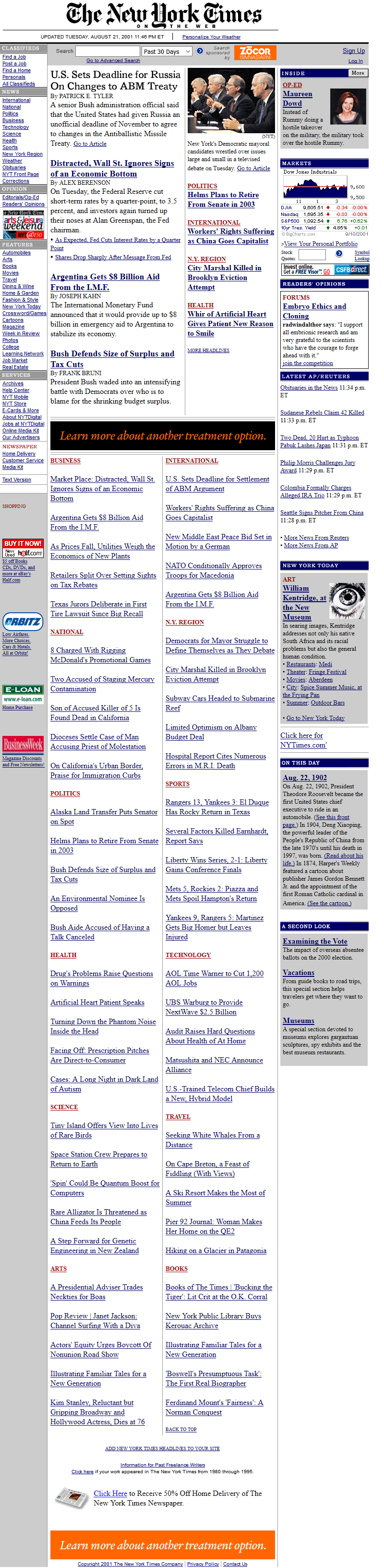 The New York Times in 2001