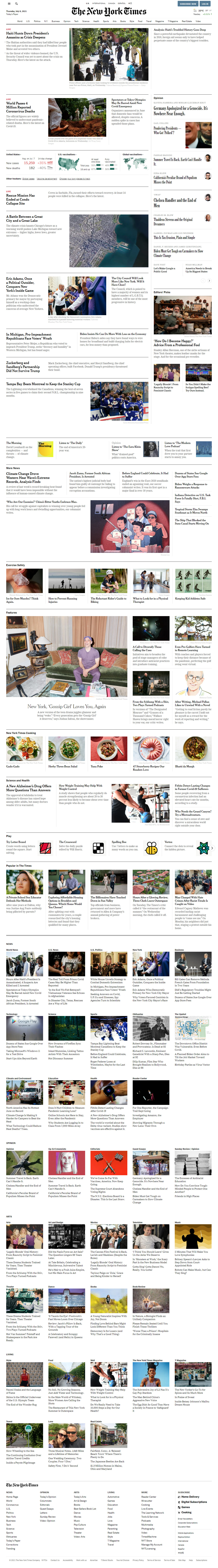 The New York Times in 2021
