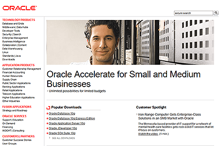 Oracle website in 2006