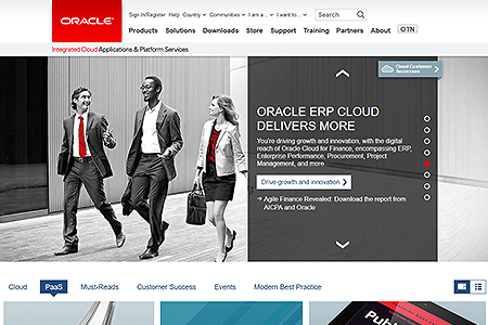 Oracle website in 2017
