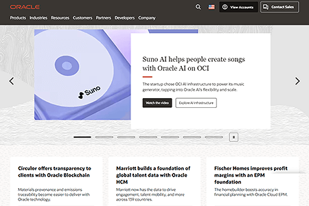Oracle website in 2024